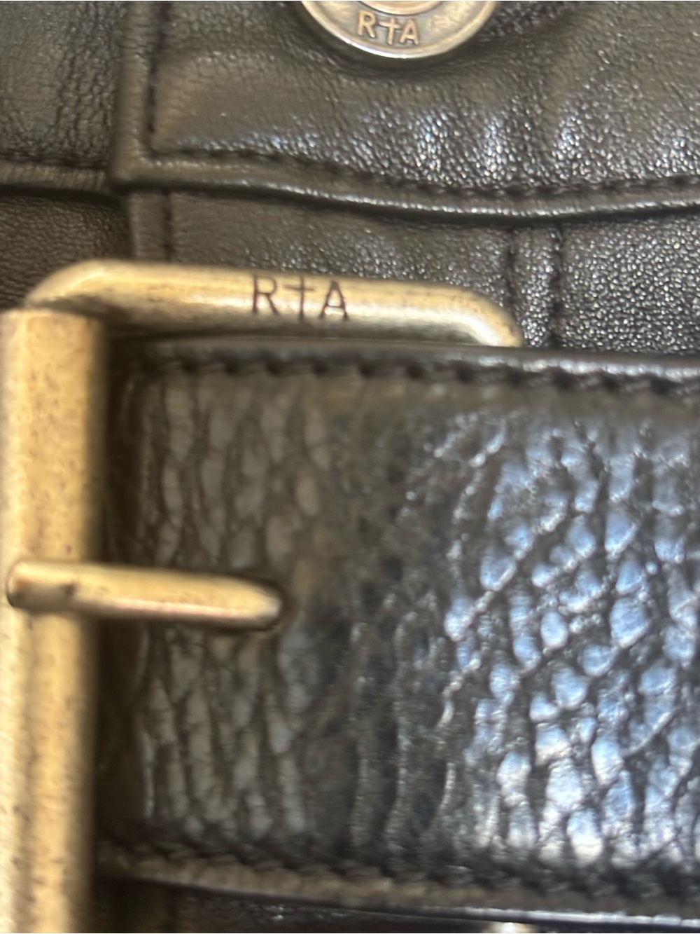 RtA Genuine Black Leather Belted Mini Skirt ✨ EUC - Picture 4 of 7